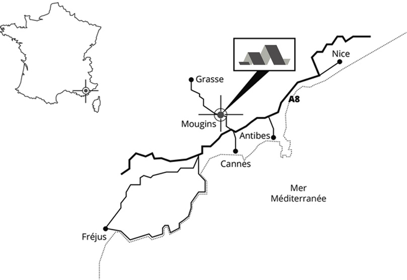 Ascione Architecture est situé à Mougins, entre Grasse et Antibes